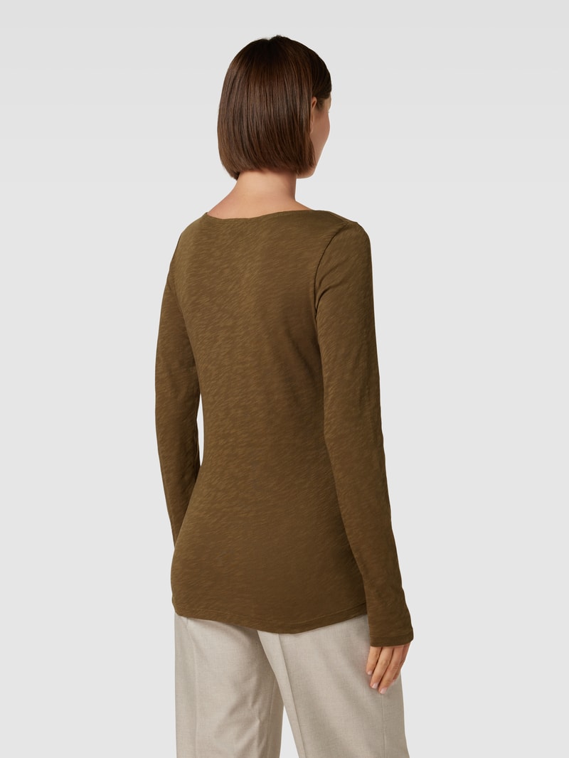 Longsleeve mit U-Boot-Ausschnitt in khaki