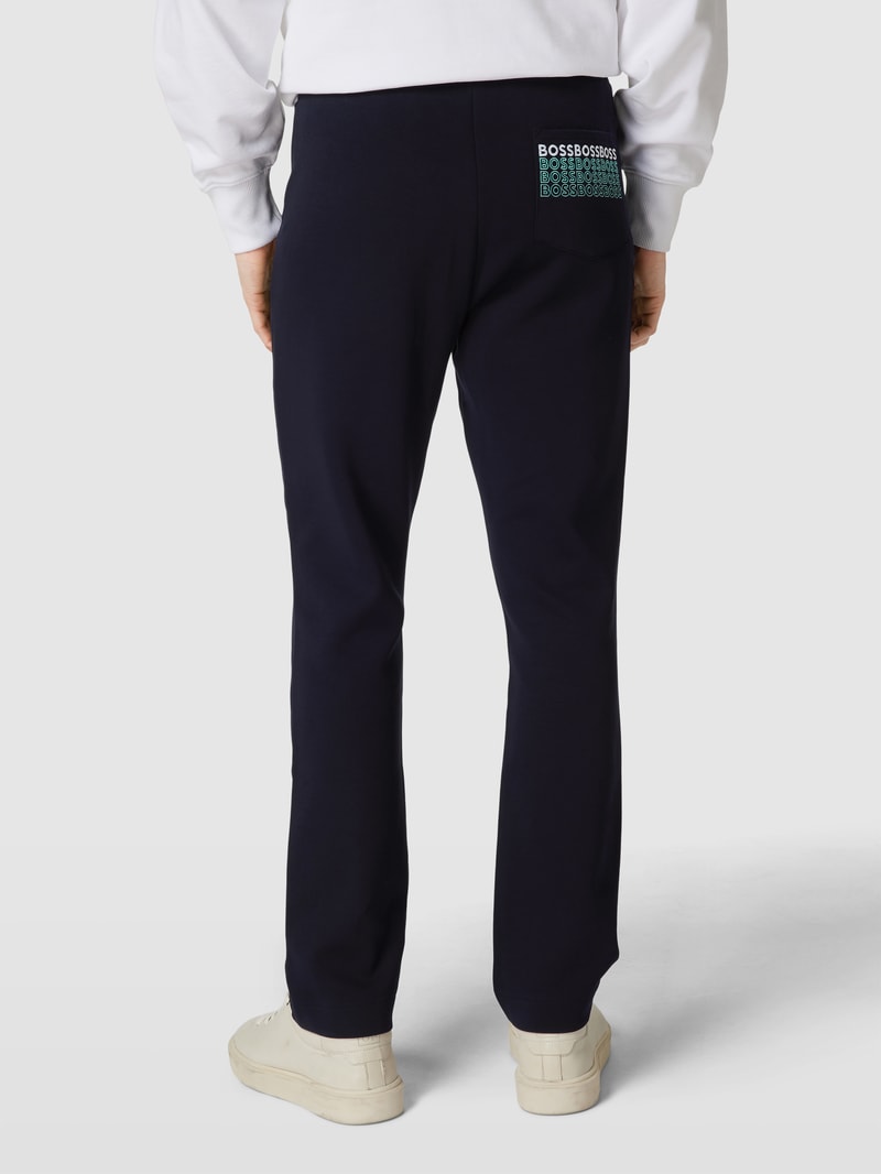 Sweatpants mit Label-Stitching in marineblau