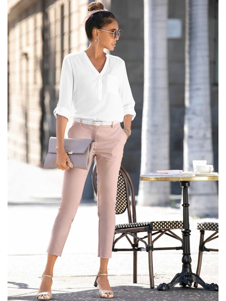 LASCANA Chinohose in rosé günstig kaufen