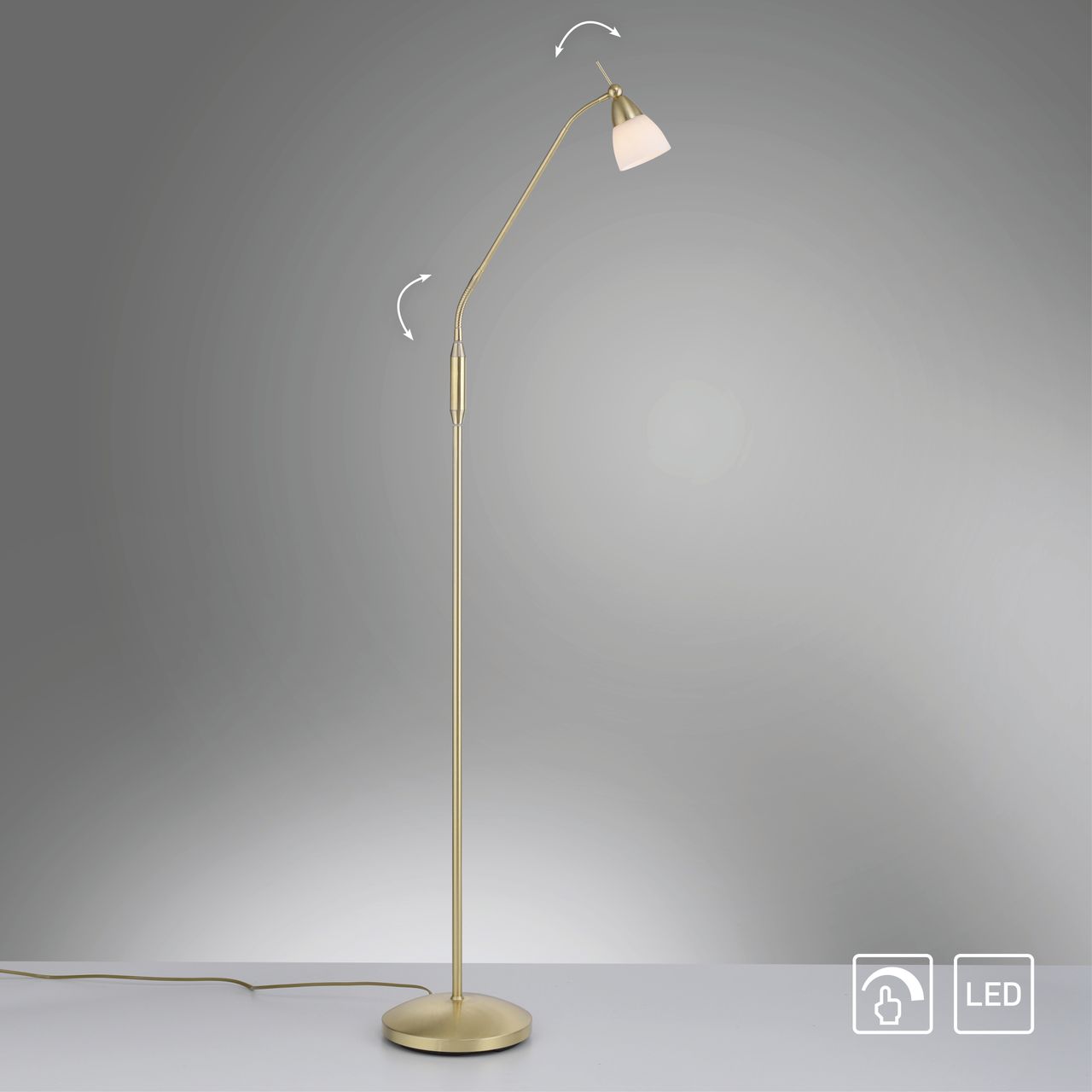 Paul Neuhaus LED Stehleuchte PINO, 1xG9/2,60Watt, 3000 Kelvin, IP20, Messing matt
