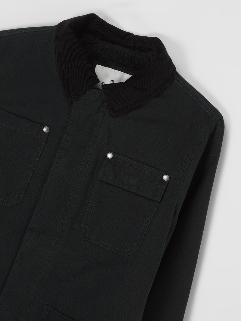 Jacke aus Baumwolle mit Teddyfutter Modell 'Glasgow' in schwarz