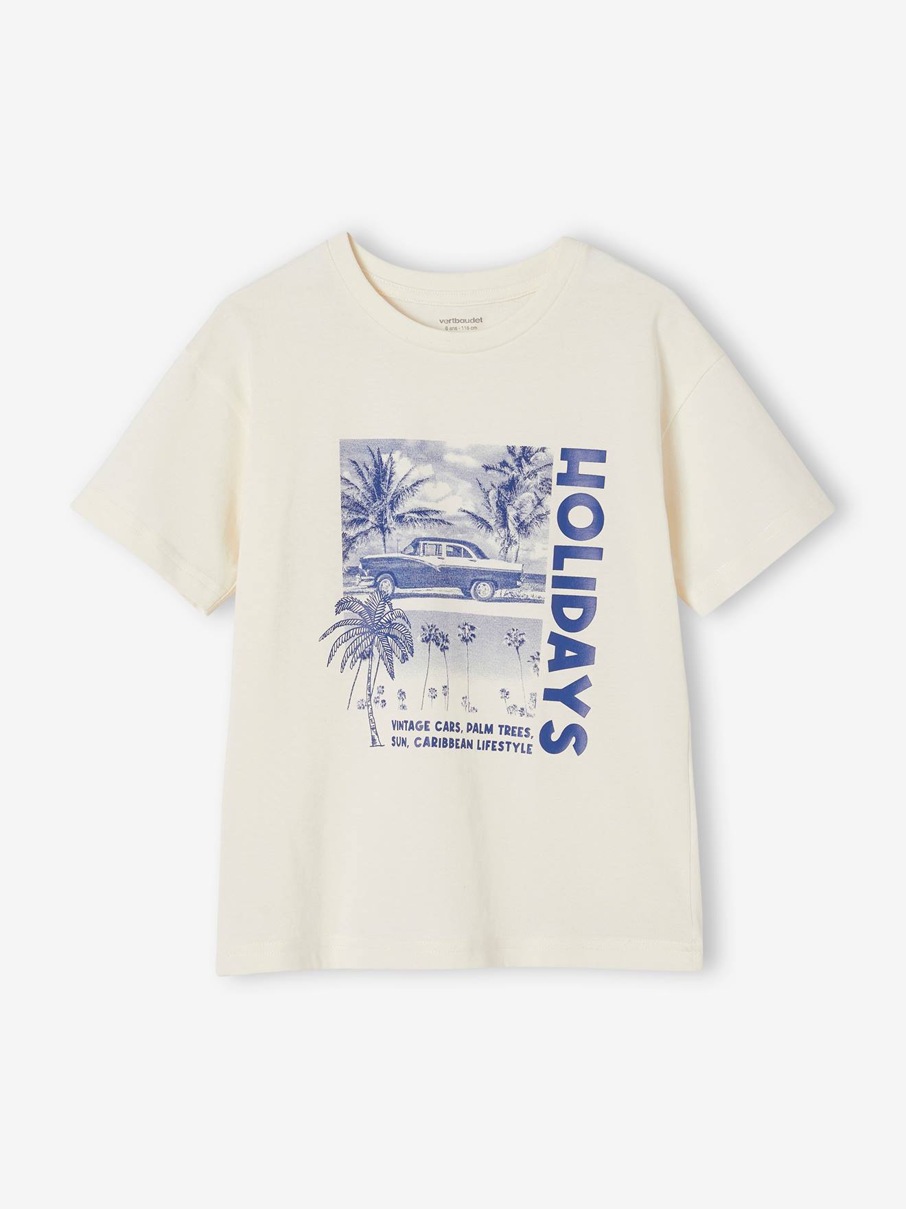 Vertbaudet Jungen T-Shirt mit Fotoprint, Recycling-Baumwolle - aqua