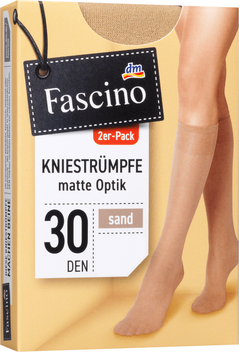 Kniestrümpfe matt sand onesize, 30 DEN, 2 St