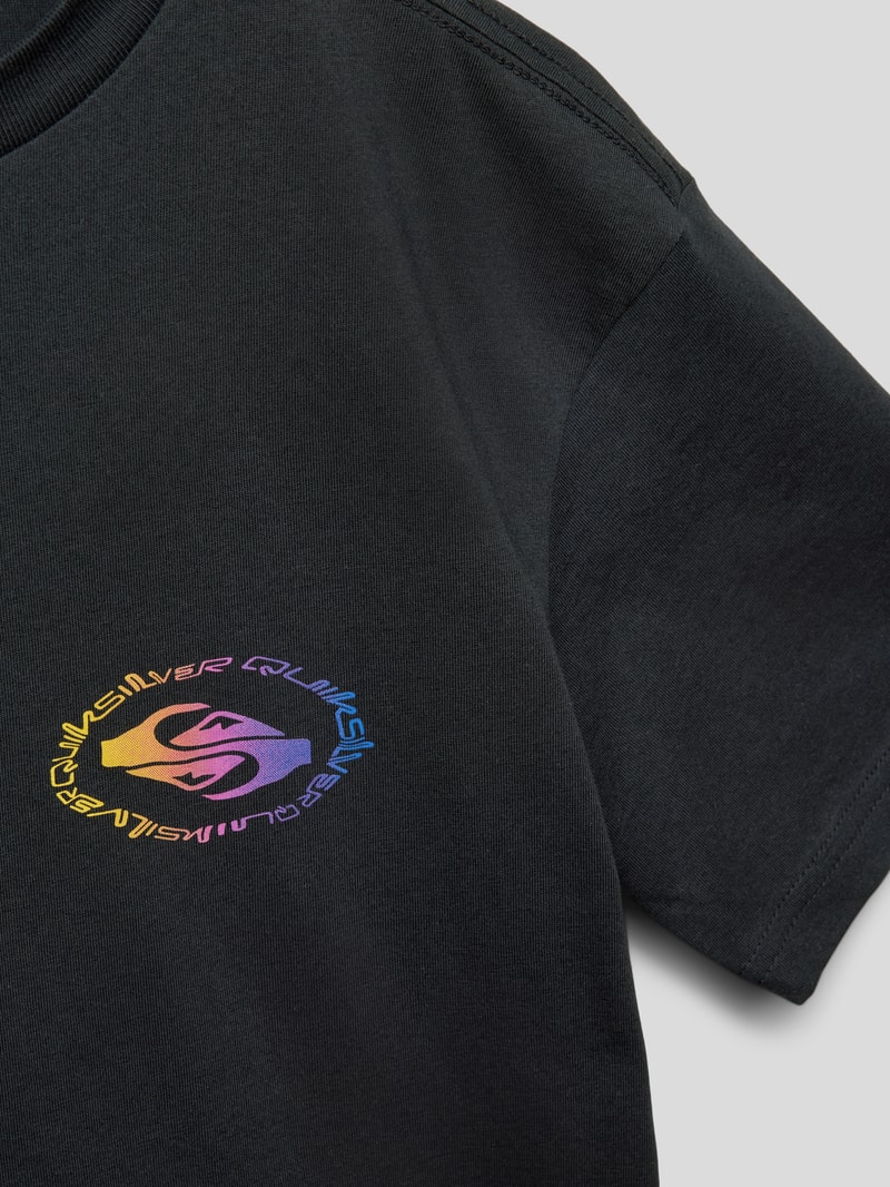 T-Shirt mit Label-Print in schwarz