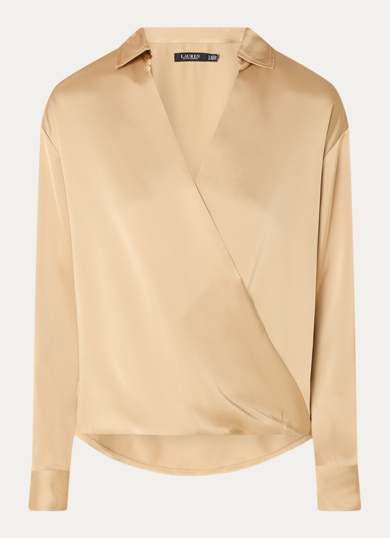 Ralph Lauren Satin Wrap Top with V-neck