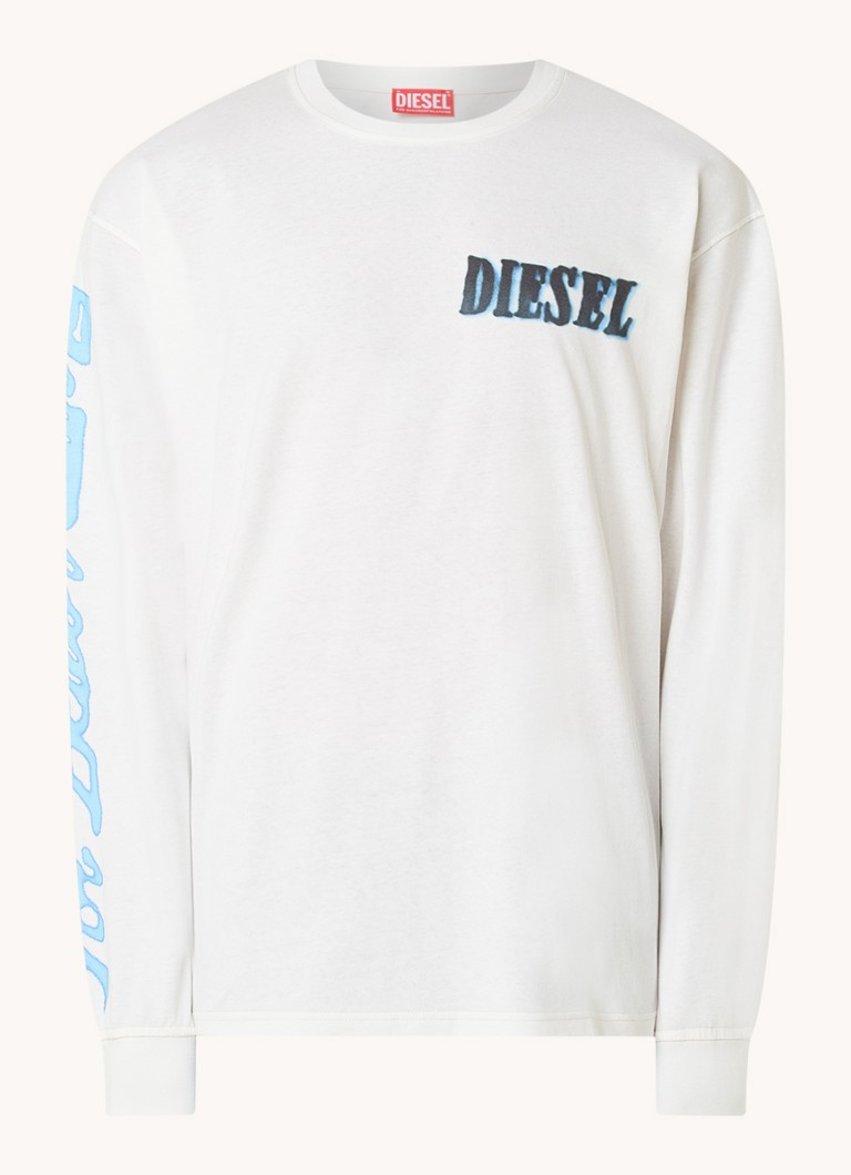T-shirt a maniche lunghe Diesel T-Boxt-Ls-Q15 con logo e stampa sul retro.