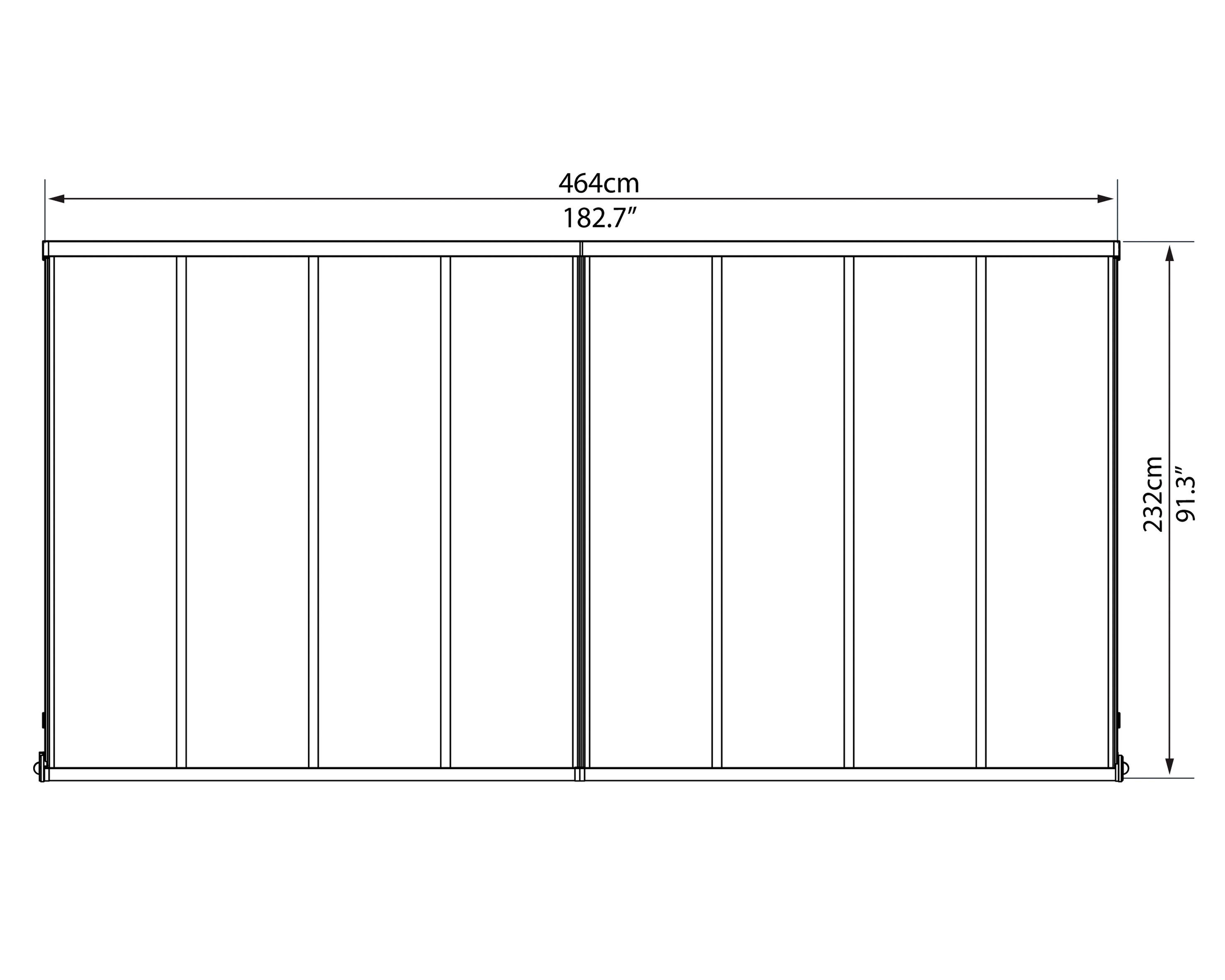 Palram - Canopia Terrassendach, BxT: 447x230 cm, Bedachung Dachplatten