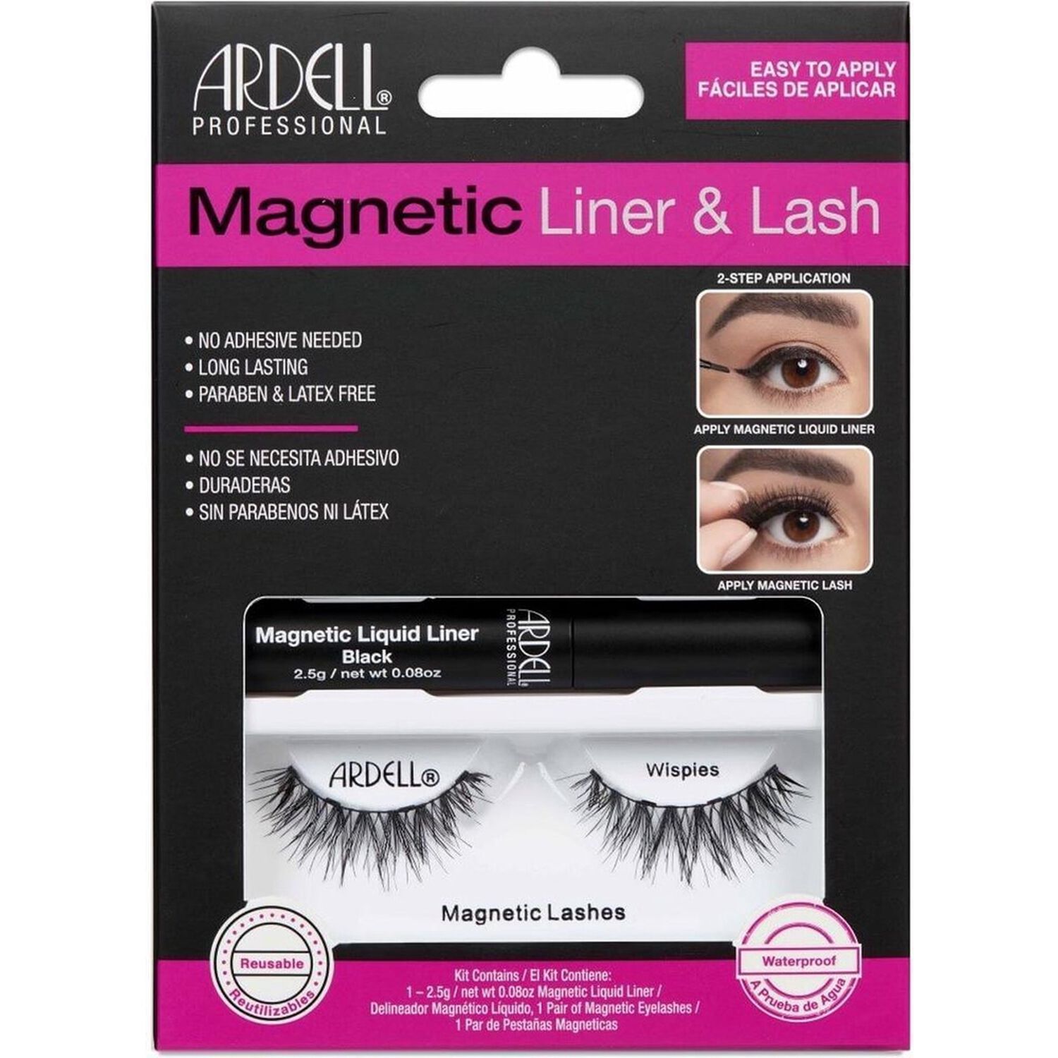 Ardell Magnétique Liner & Lash Wispies Kit Faux Cils Eyeliner Magnétique