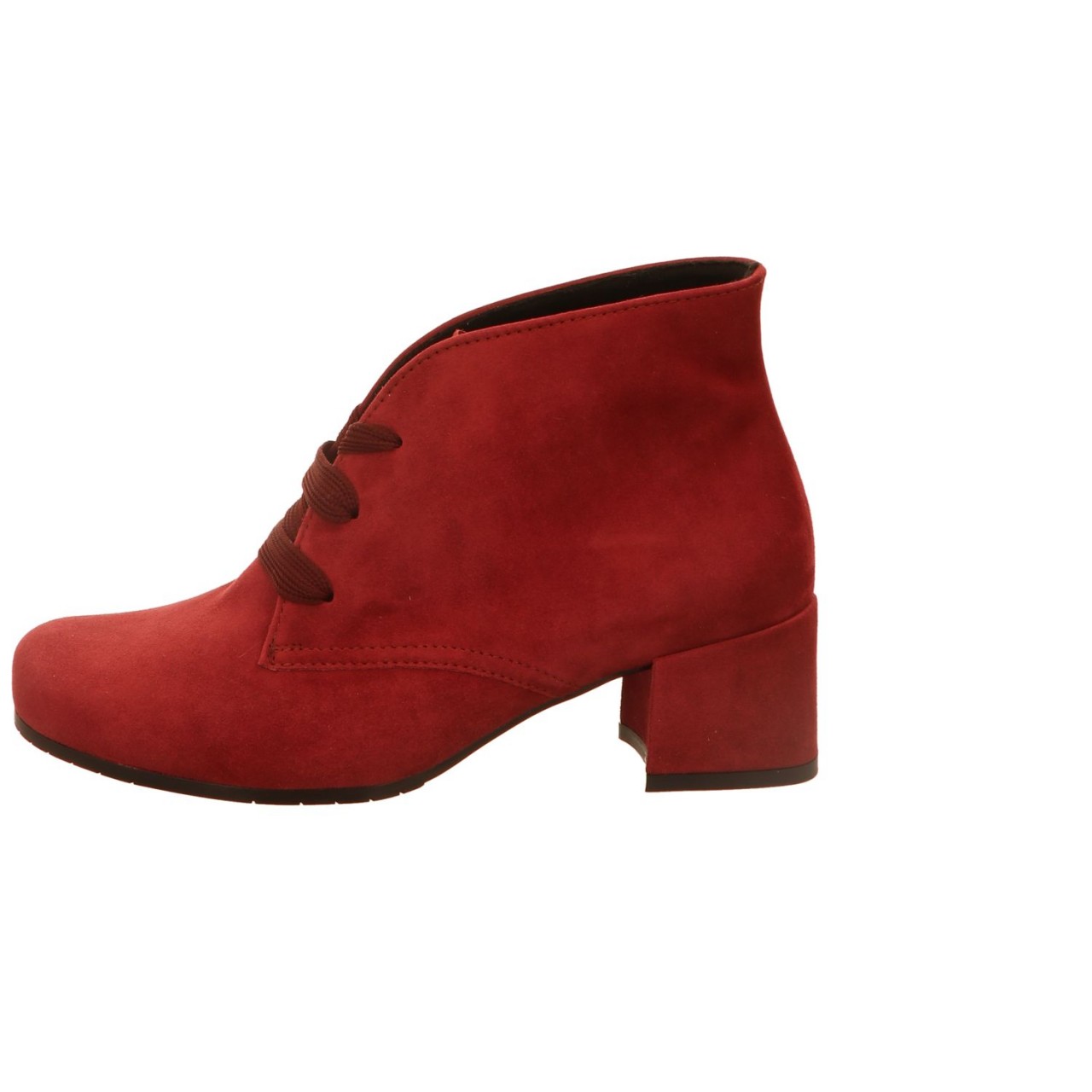 SEMLER Schnür-Stiefeletten rot SAMT-CHEVRO