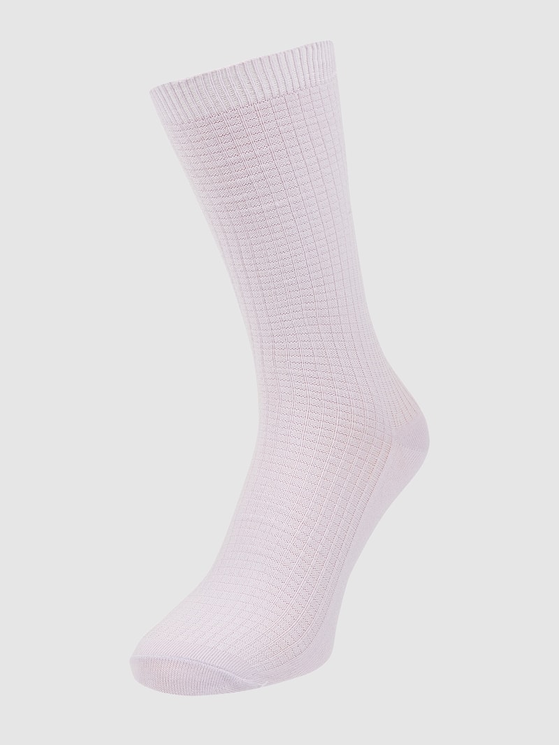 Socken mit Webstruktur in lila