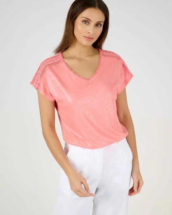 Tee-shirt mélange lin et viscose