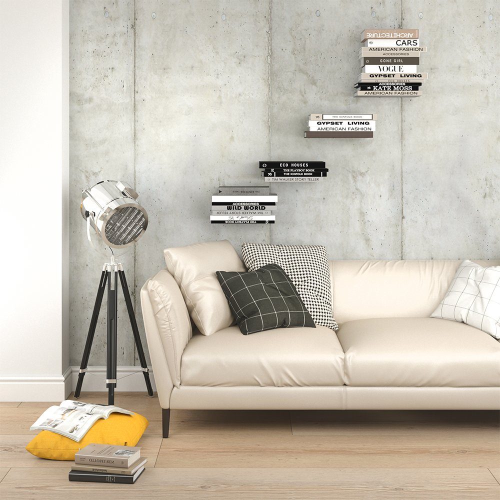 Vicco Bücherregal Wandregal Metallregal GHOST 4er Set