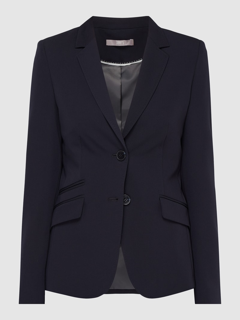 Blazer mit Handstichkanten in marineblau