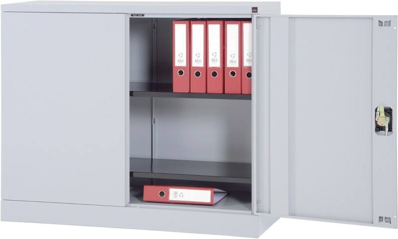 Realspace Normaler Türschrank Stahl 2 Fachböden Abschließbar 1.200 x 420 x 1.000 mm Grau