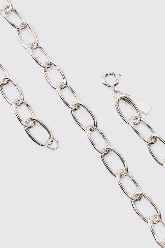 Kurze klobige Metall-Kette in Silber