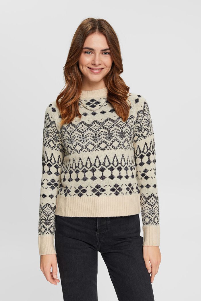Jacquard-Pullover mit Glitzereffekt