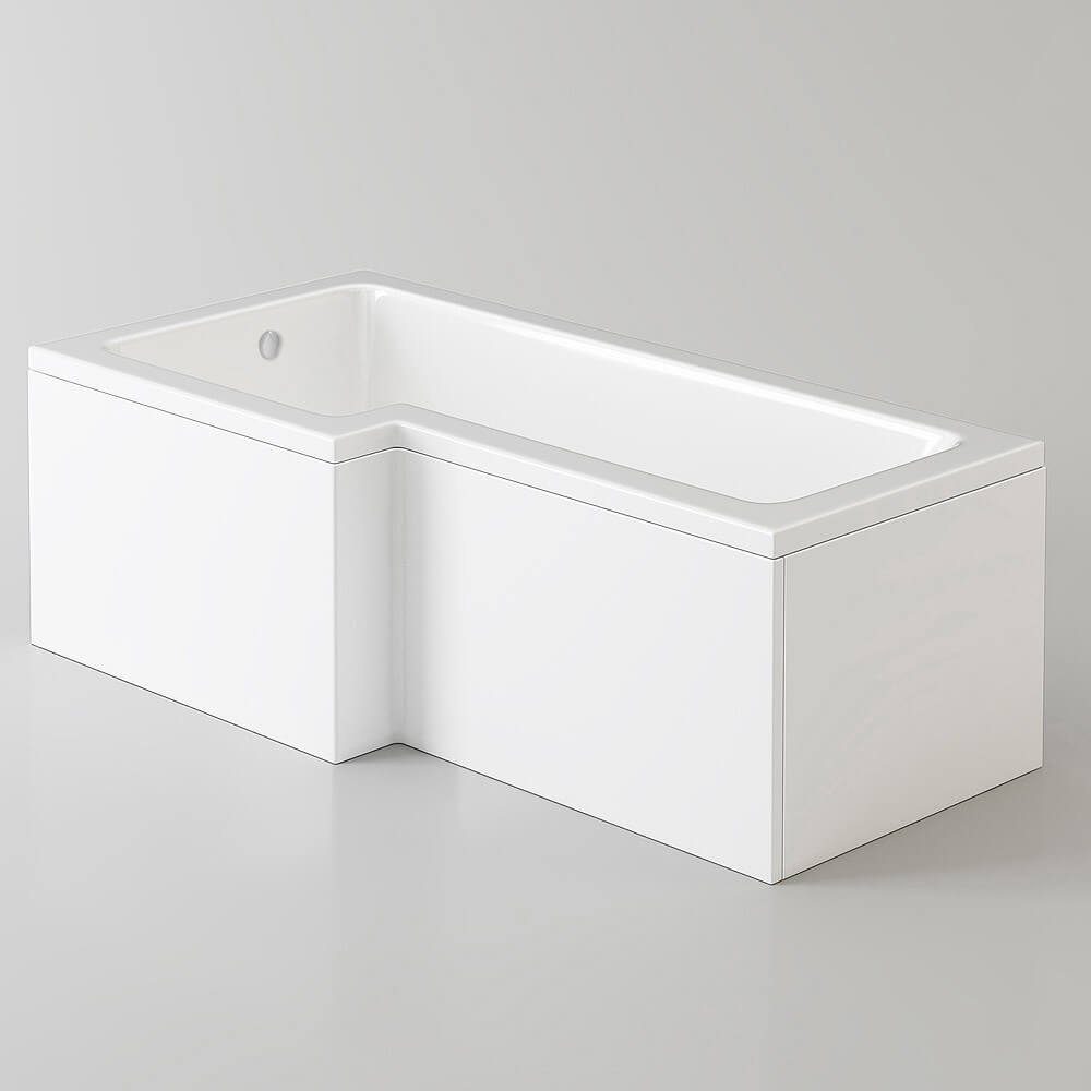 HOME DELUXE Badewanne ELARA, 170 x 85 x 53 Badewanne mit Dusche, inkl. Duschabtrennung & Zubehör