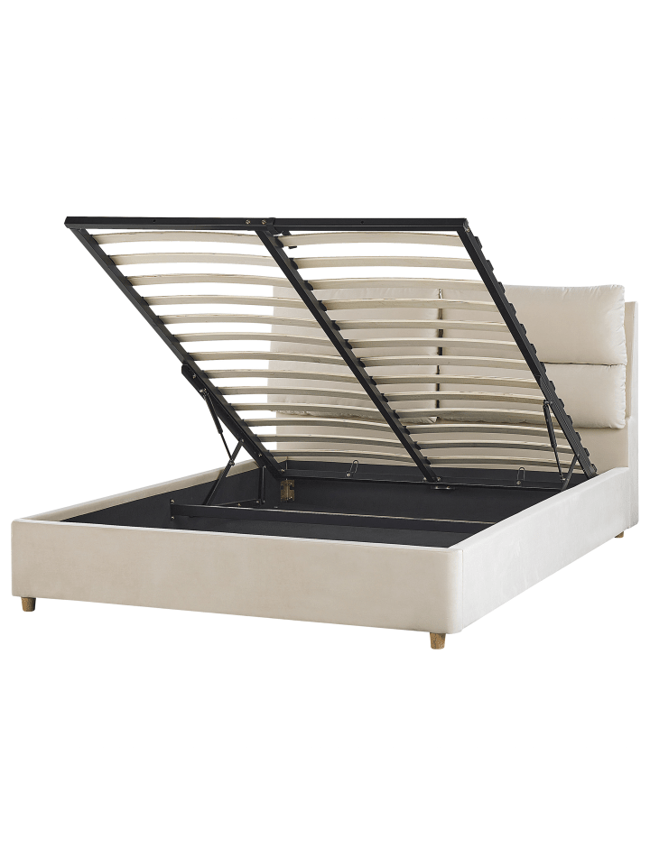 Beliani Doppelbett BATILLY in Beige - (W) 154 x (H) 105 x (L) 224 cm günstig kaufen onesize