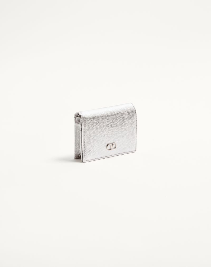 VLogo Signature Wallet i lamineret kornet kalveskind