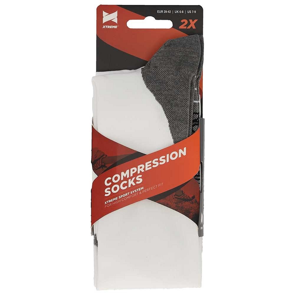 Xtreme 2 Paar Multi Black Kompressions-Laufsocken