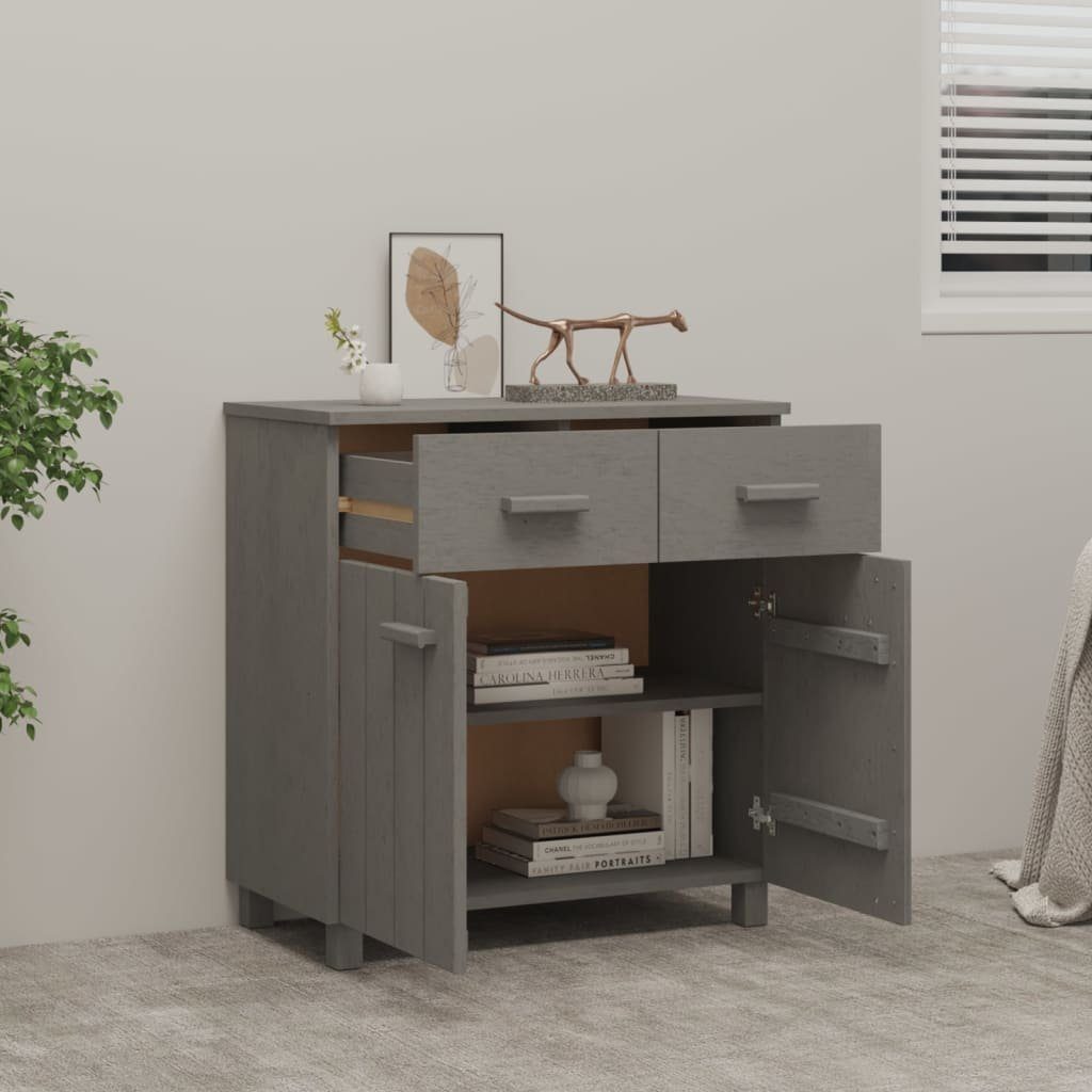 vidaXL Sideboard Sideboard HAMAR Hellgrau 79x40x80 cm Massivholz Kiefer (1 St)