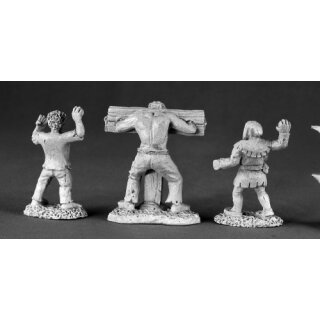 Townsfolk XII Pillory & Kids (3) (REA03472)