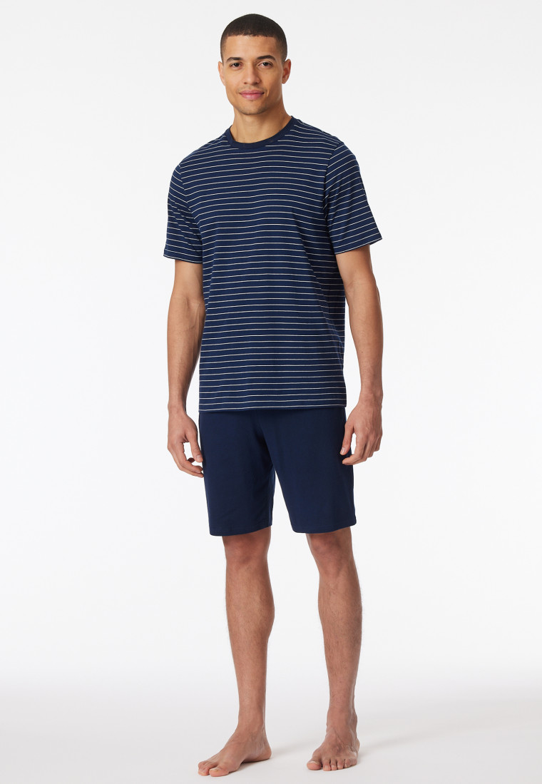 Schlafanzug kurz Streifen admiral - Casual Essentials