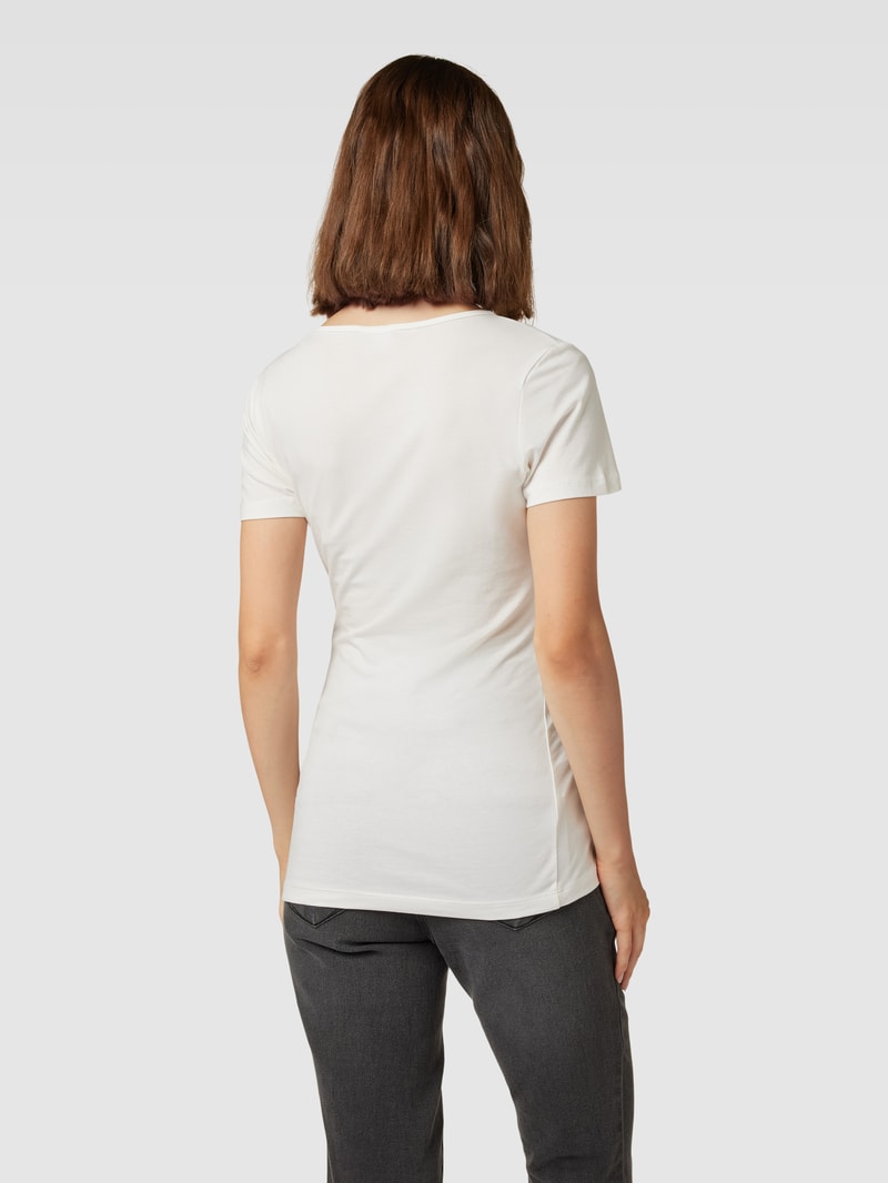 Umstands-T-Shirt mit V-Ausschnitt Modell 'KATE' im 2er-Pack in weiß