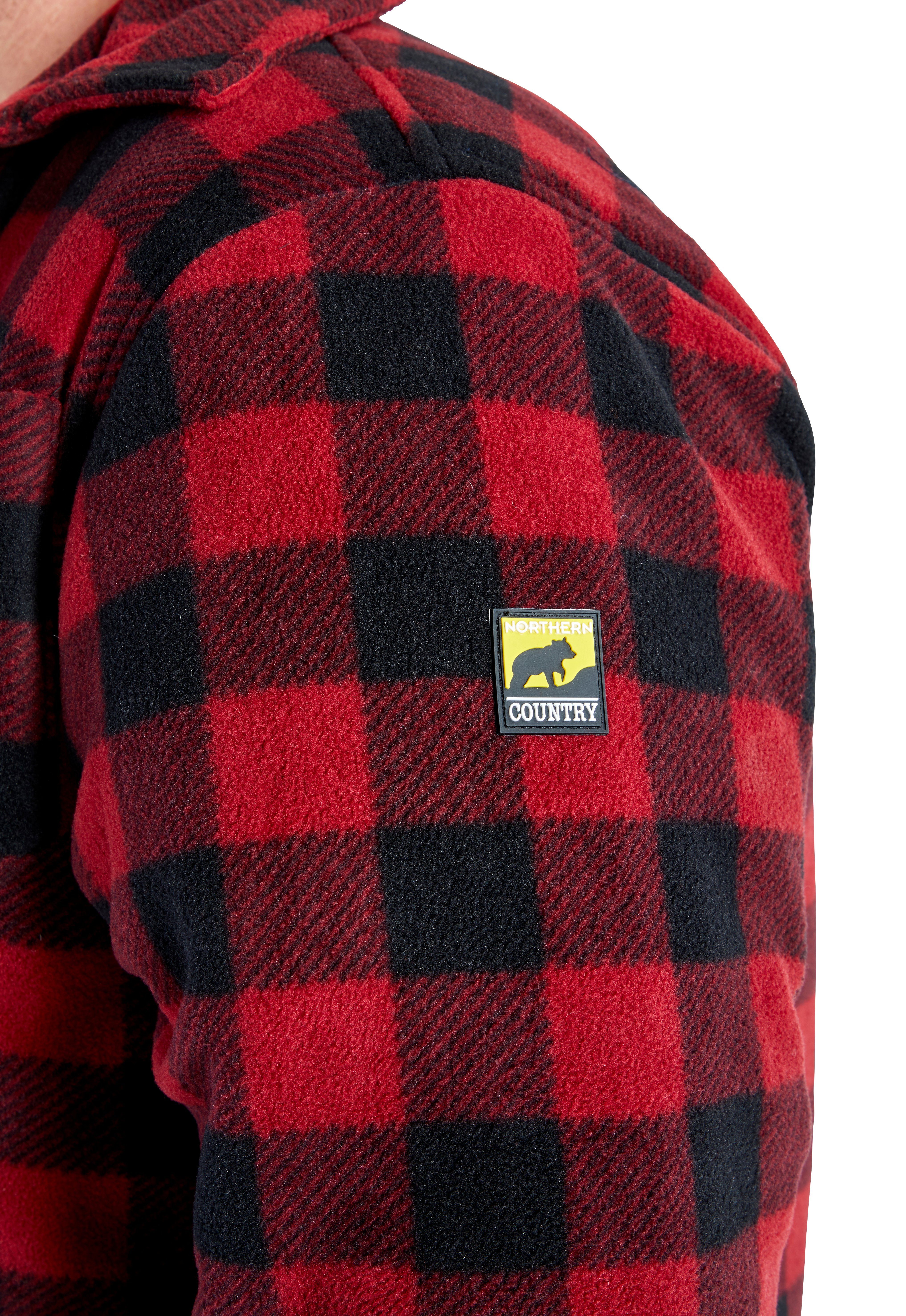 Northern Country Flanellhemd (als Jacke offen oder Hemd zugeknöpft zu tragen) warm gefüttert, mit 5 Taschen, mit verlängertem Rücken, Flanellstoff