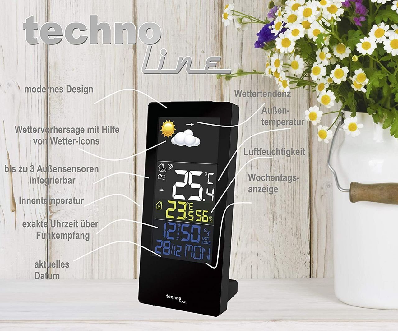 technoline Technoline Wetterstation WS 6446 LED-Display Wetterstation