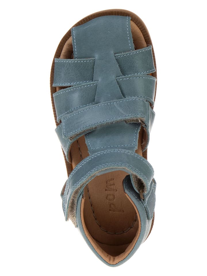 POM POM Leder-Halbsandalen in Blau günstig kaufen