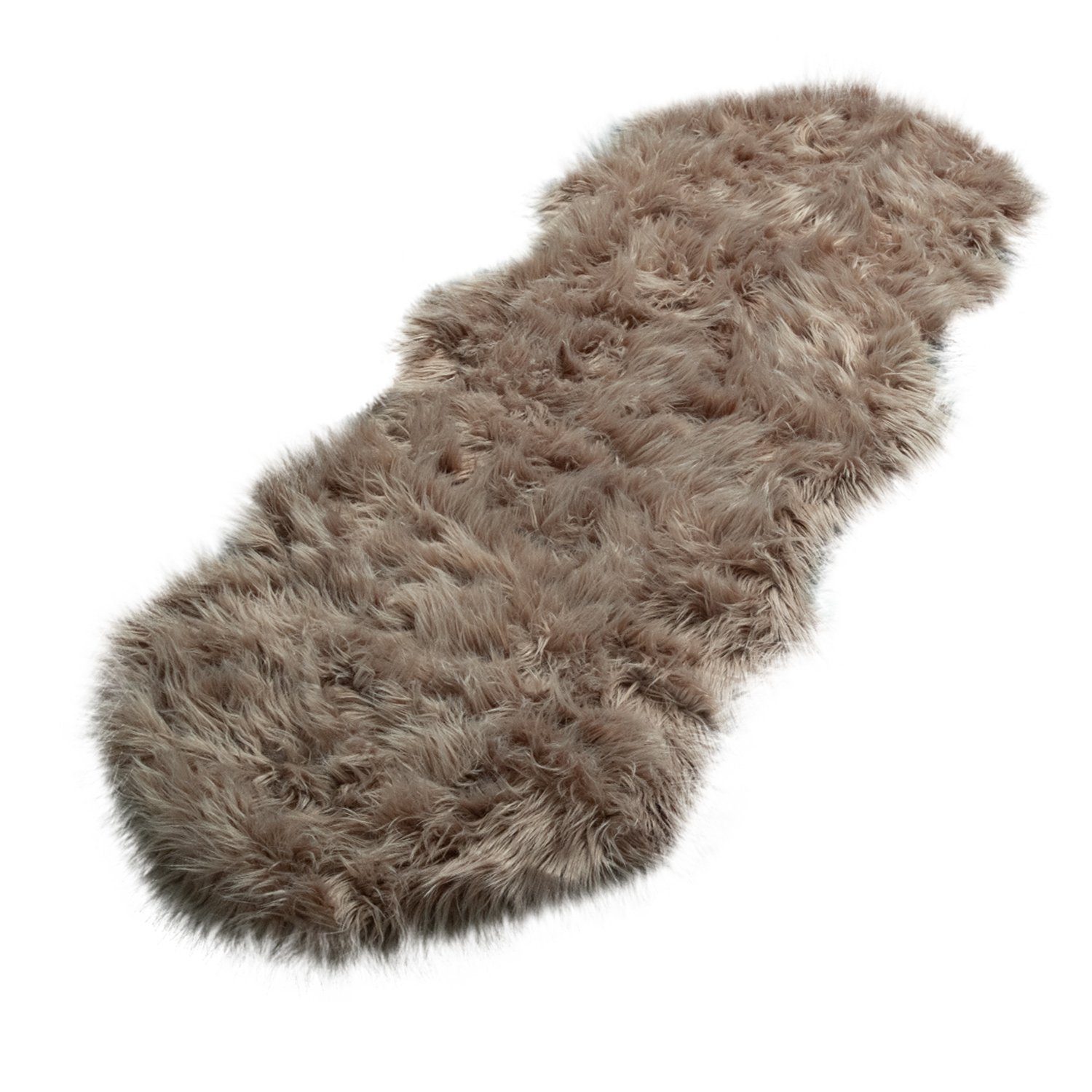 Fellteppich Wohnzimmer Hochflor Teppich Kunst-Fell Design, TT Home, rund, Höhe: 64 mm