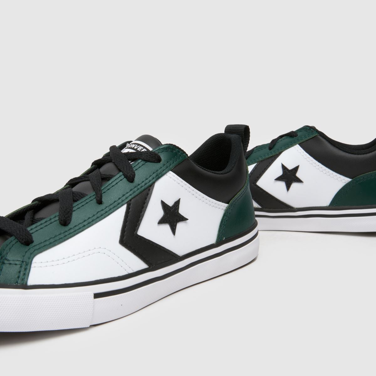Converse vita & gröna Pro Blaze Low Pojkar Ungdomsskor