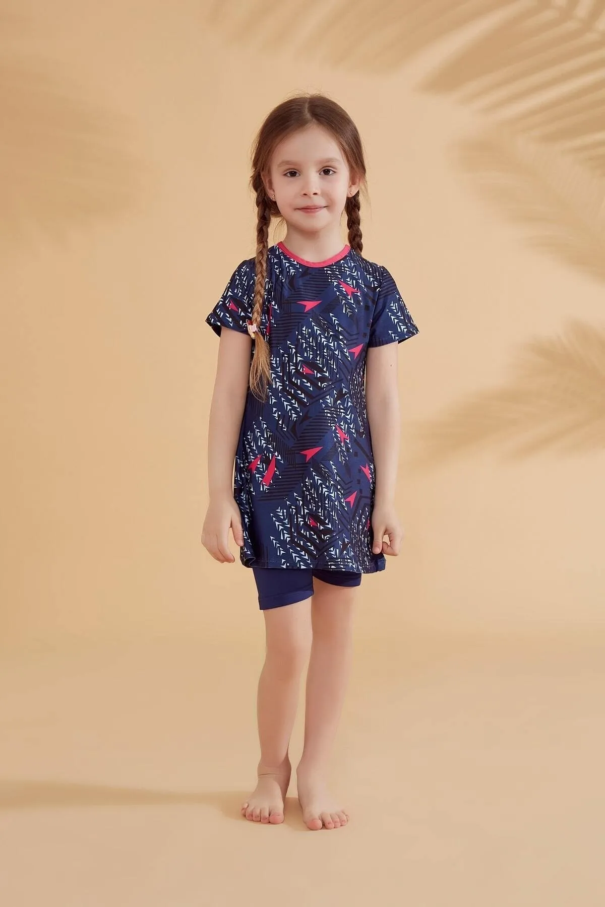 Marina  Marineblauer Kinder-Badeanzug mit Strumpfhose K2337