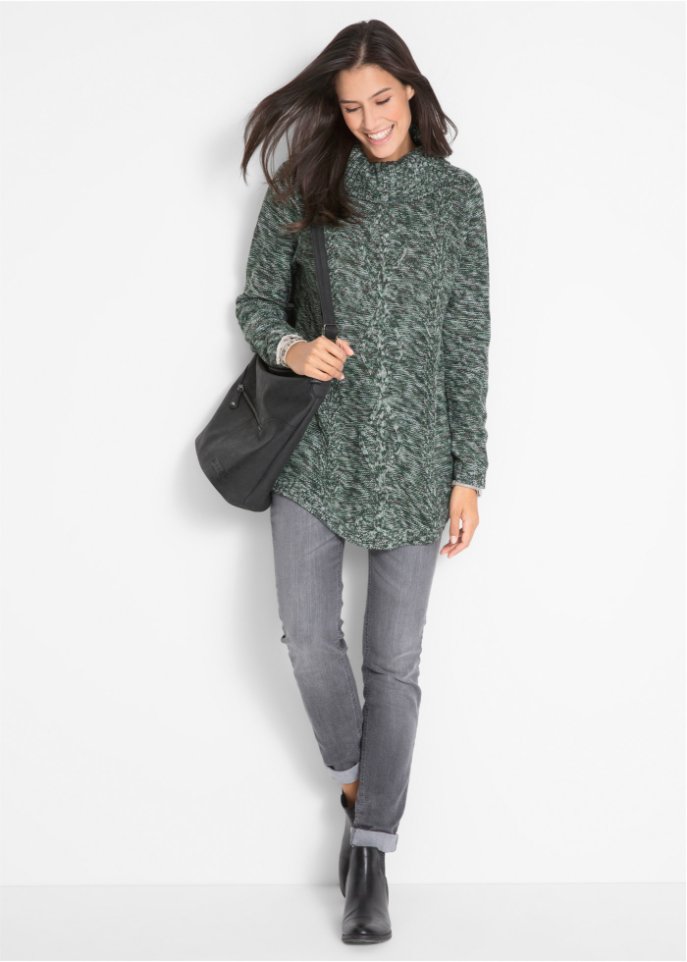 Poncho-Pullover, Langarm