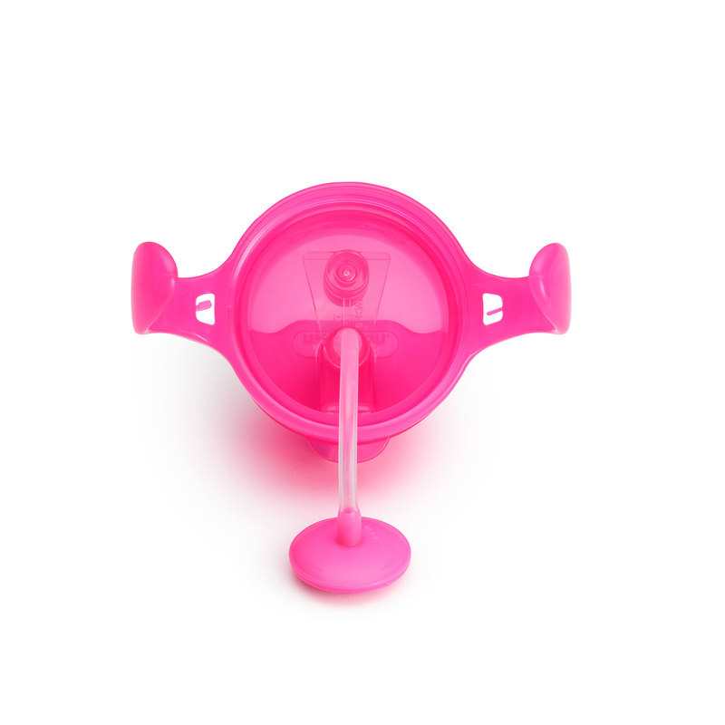 Tasse avec paille renversé 6 mois et + rose Munchkin