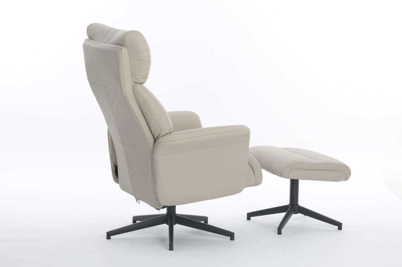 Happy Home Happy Home gepolsteter Relaxsessel mit Hocker HWP61-BEI beige