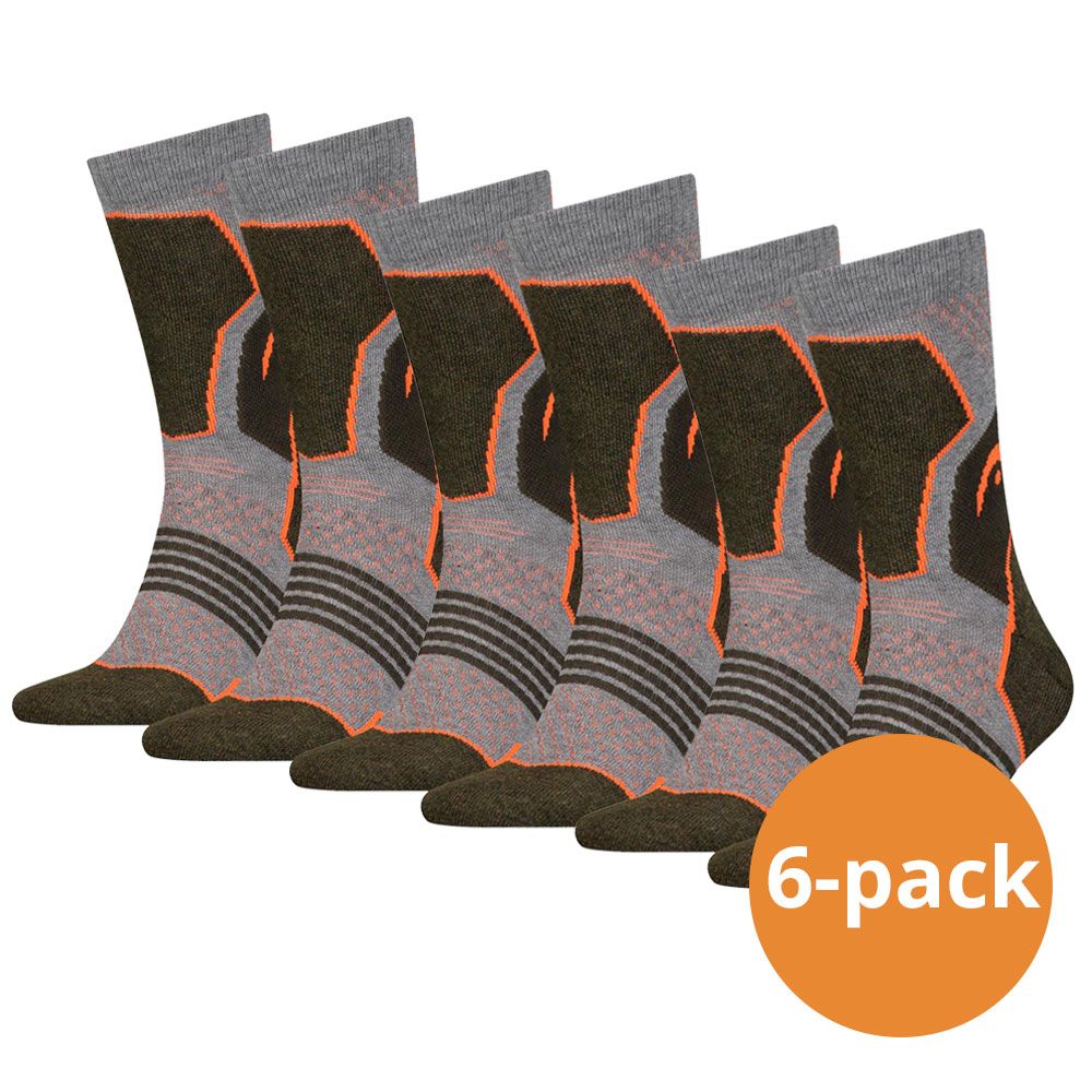 HEAD 6 paar Hiking Crew Grey/Blue Wandersocken