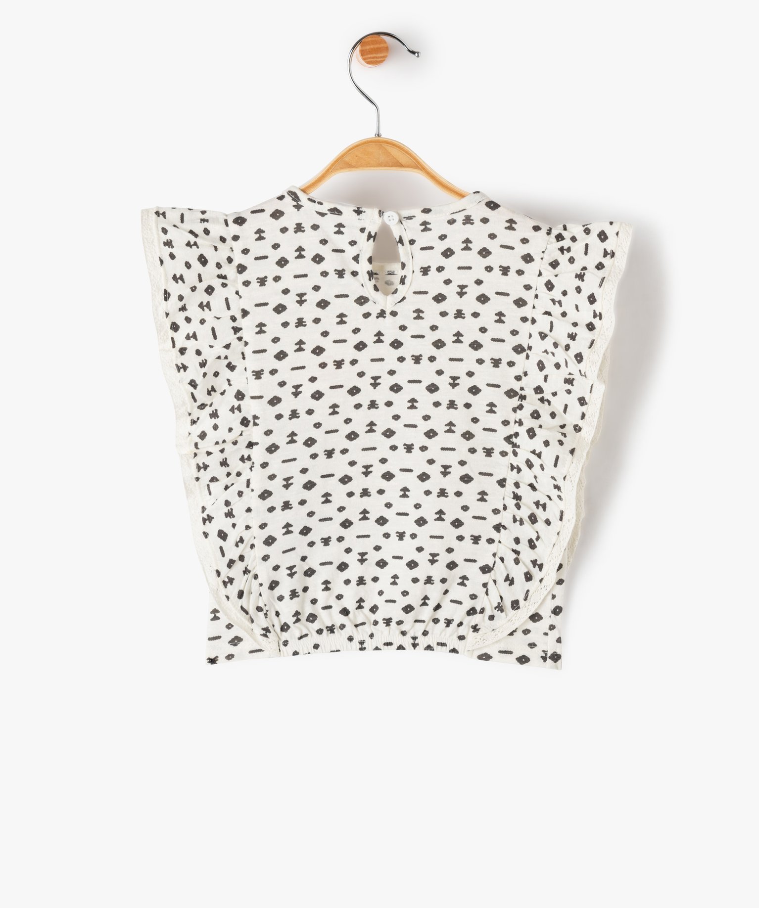 Tee-shirt bébé fille ample à buste volanté - LuluCastagn... ecru | GEMO