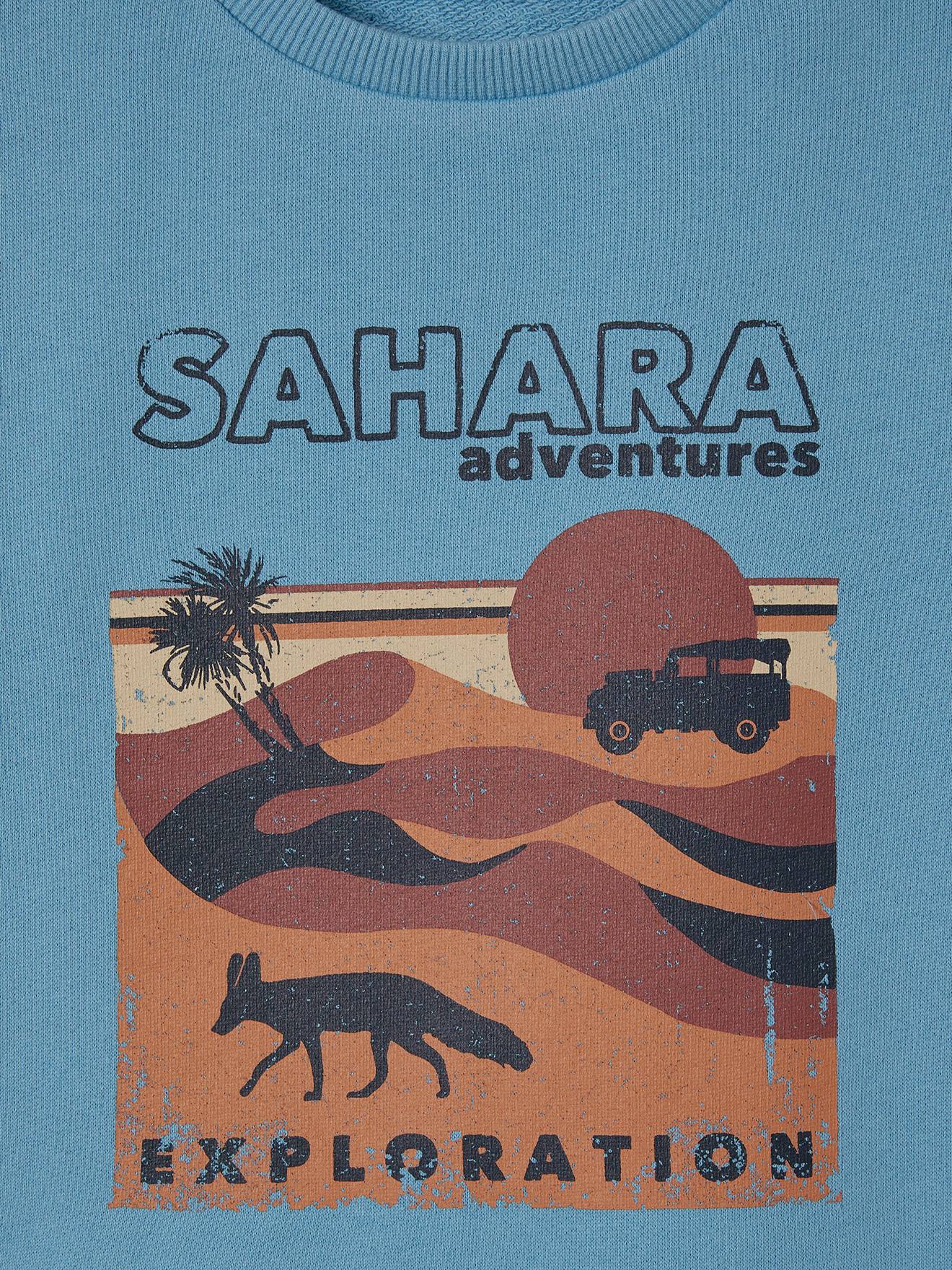 Vertbaudet Jungen T-Shirt, Sahara-Print Oeko-Tex - hellblau