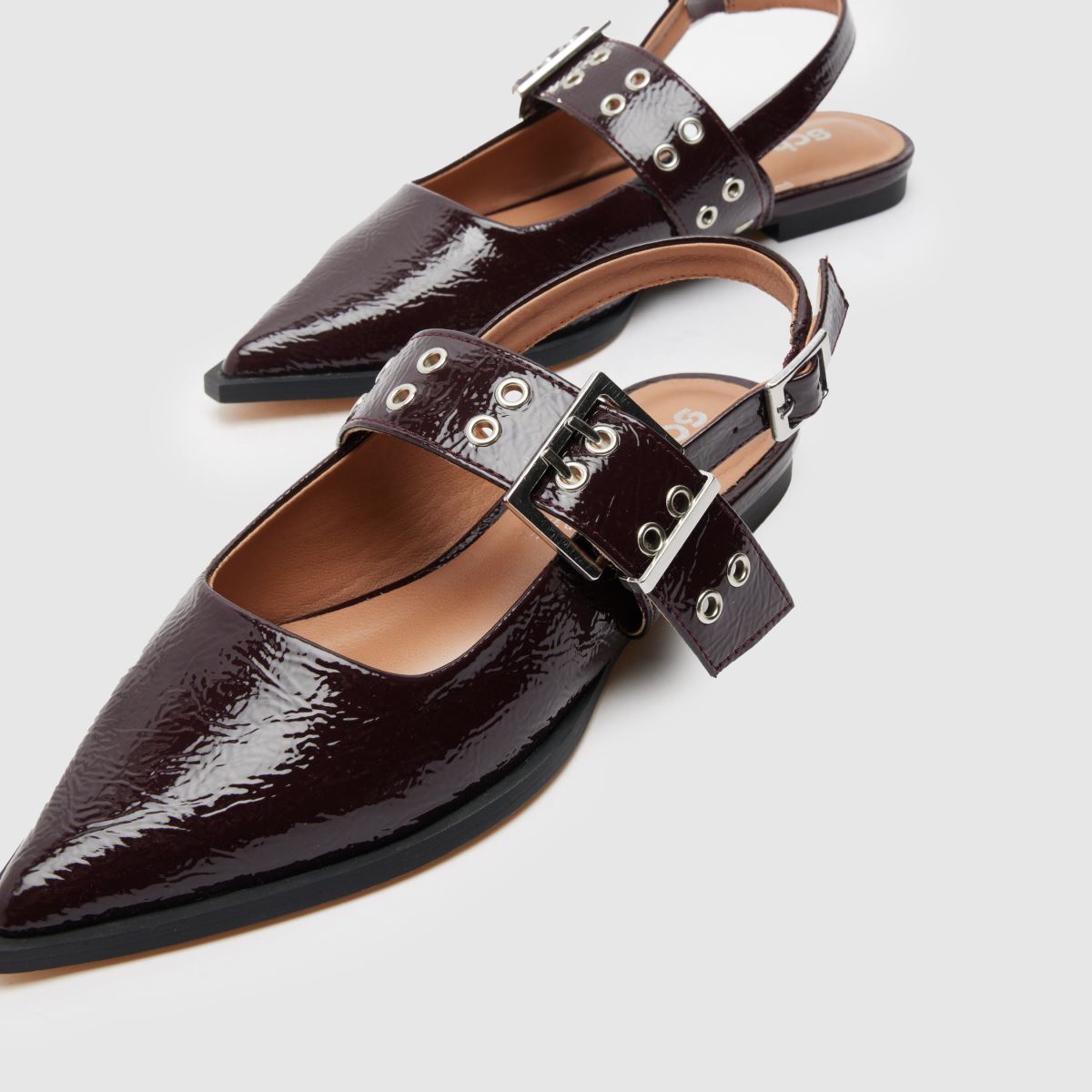 Schuh Lorella Point lapos talpú cipő bordó színben