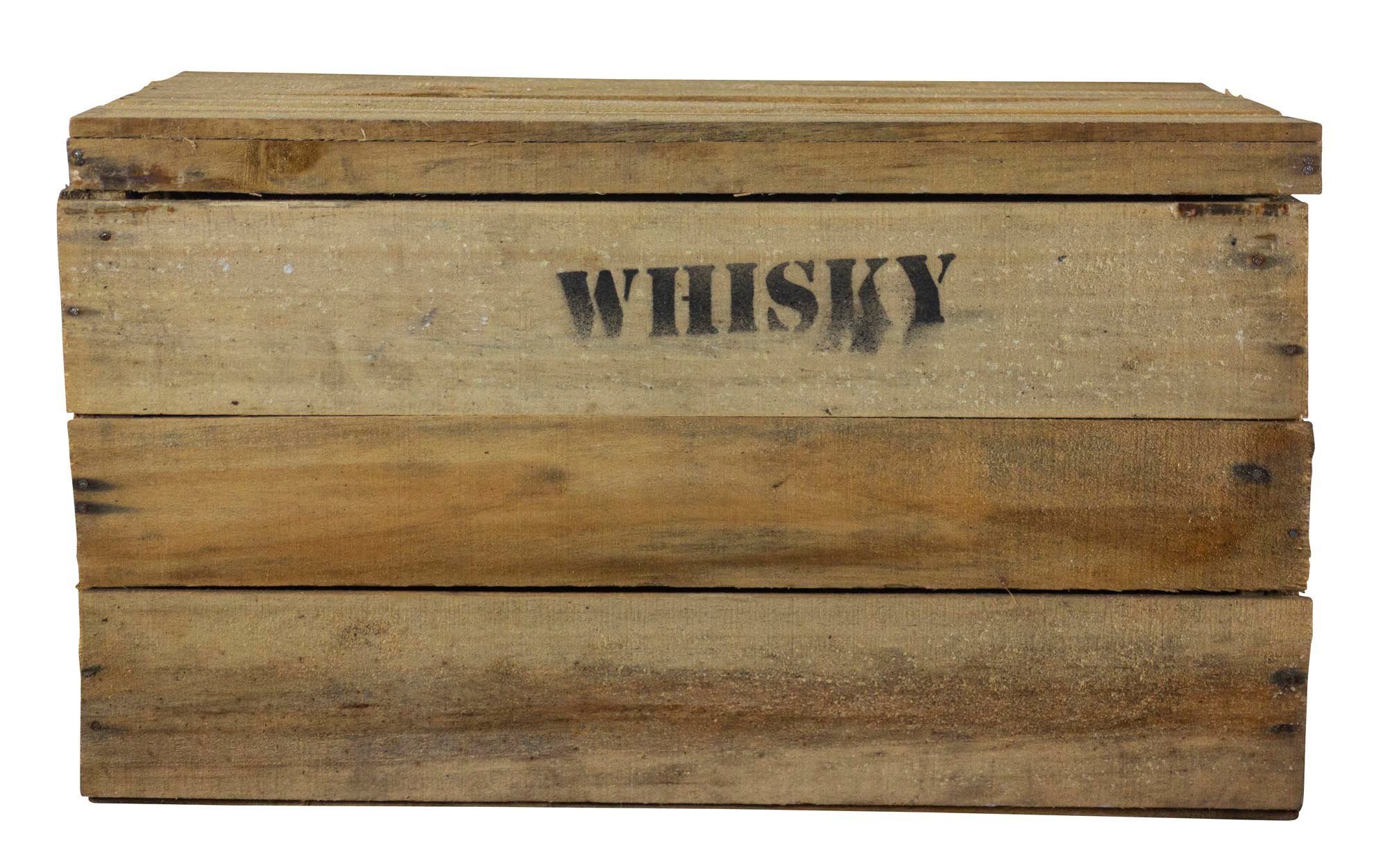Kistenkolli Altes Land Allzweckkiste alte Holztruhe Whisky mt Deckel Holzkiste Schatztruhe Truhenkiste