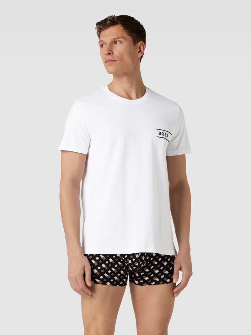 T-Shirt mit Label-Detail in weiß