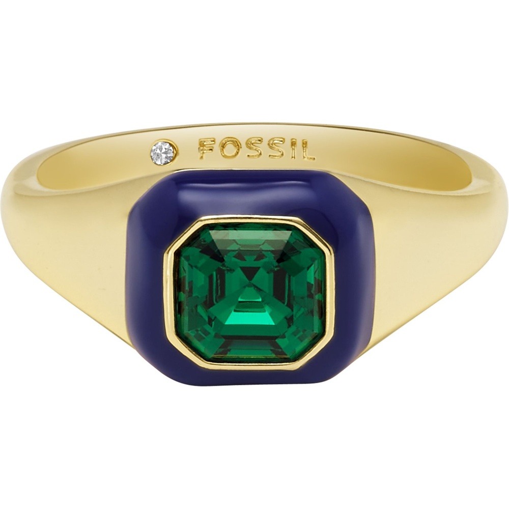 Fossil Bague pour femme Métal, Métal bleu Bague