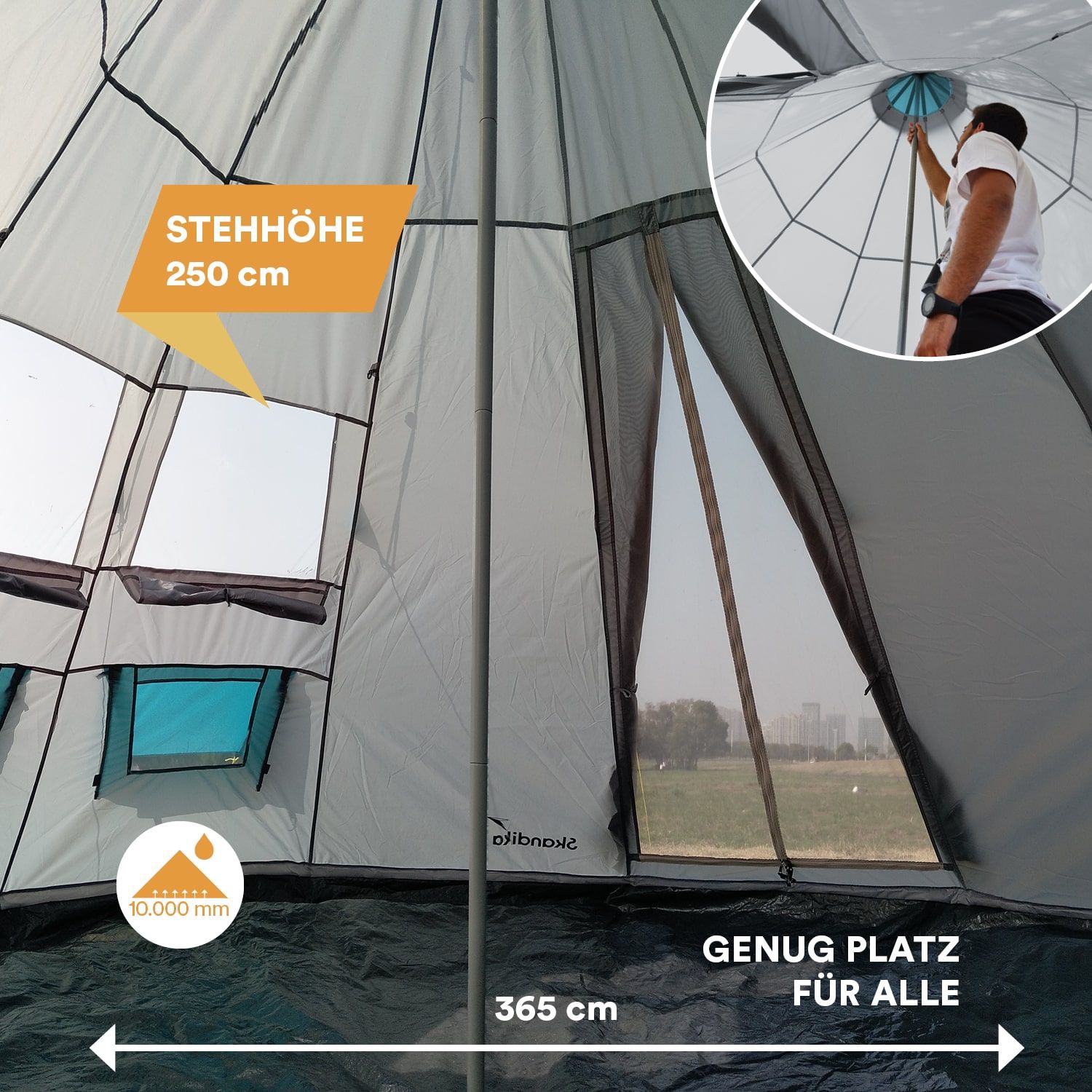 Skandika 16521 Tipii 6 Campingzelt