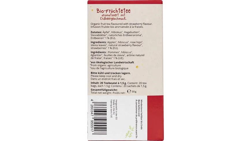 TeeFee Früchtetee Bio Erdbeerzauber 30 g