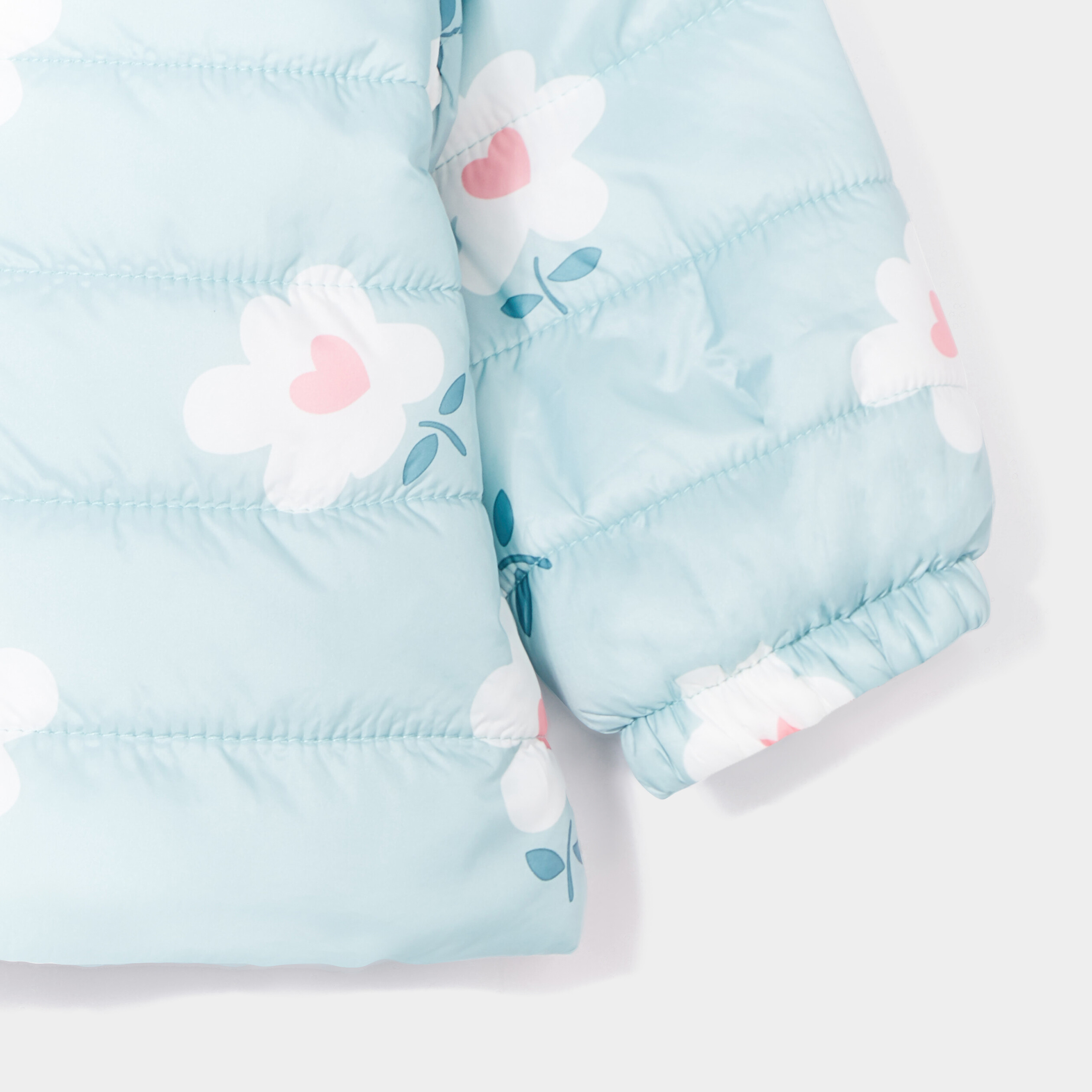 Doudoune oversize zippée à capuche bleu gris bébé fille | La Halle