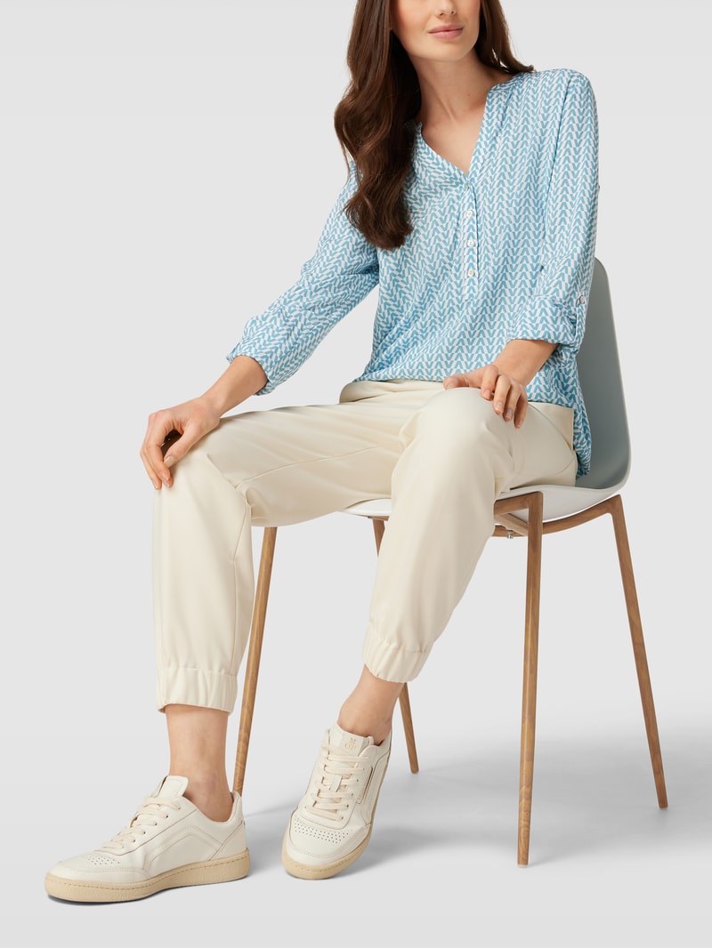 Blusenshirt mit Allover-Muster in lagune