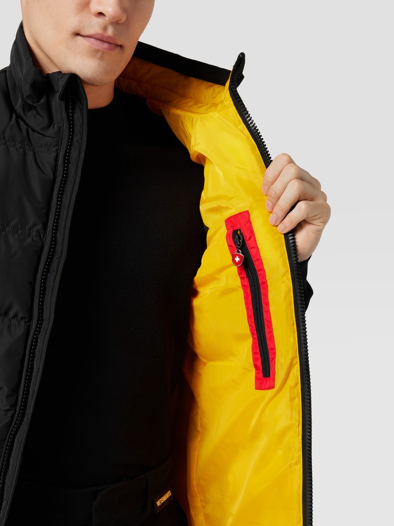 Steppweste mit Label-Applikation Modell 'SNOWDOME VEST' in schwarz