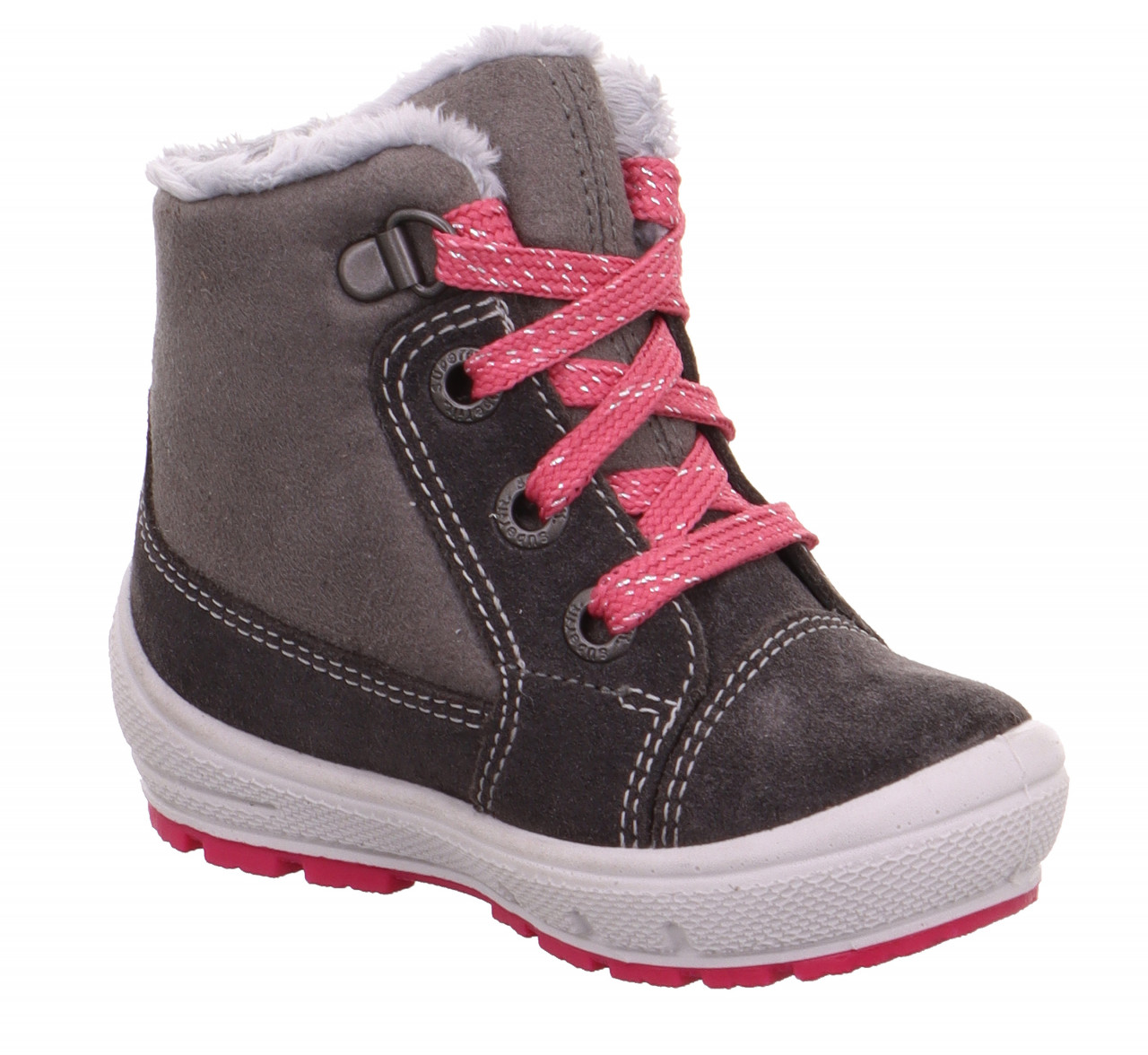 GROOVY - Grau/Pink Boots mit Schnürung